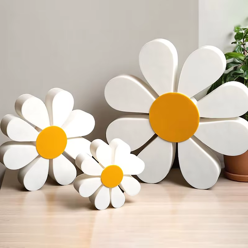 Ornements de fleurs de marguerite en bois