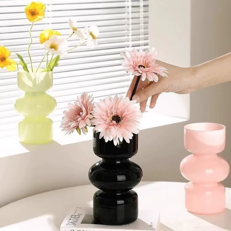 Vase en verre rétro français