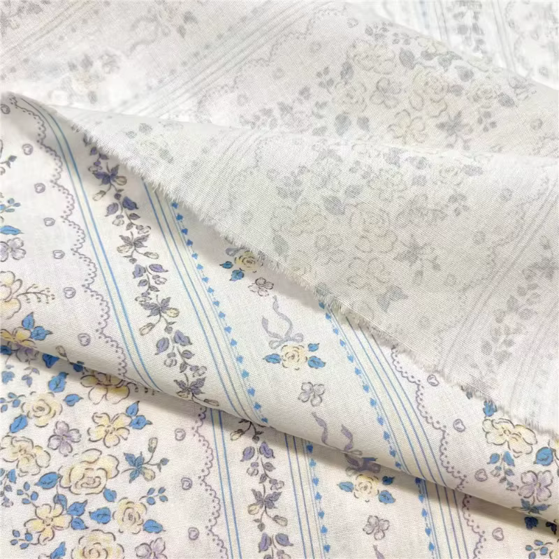 Ours fleur mur frais Branches florales imprimer 100% coton popeline tissu bricolage à la main couture automne robe chemises vêtements matériel