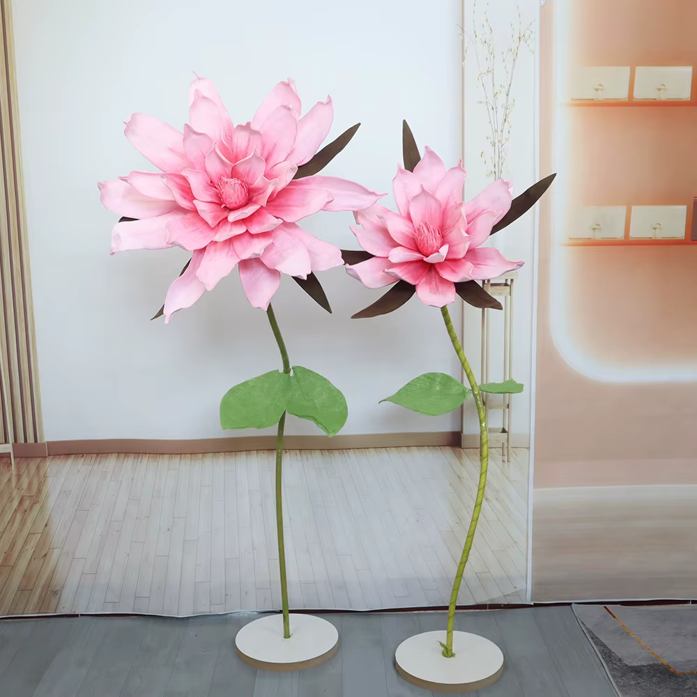 Grande fleur artificielle de magnolia PE rose