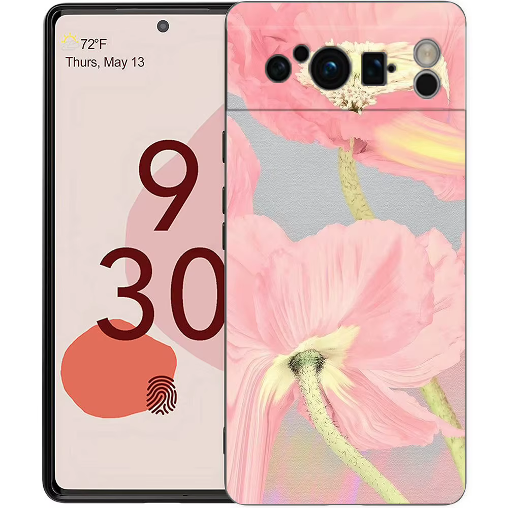 Coque de téléphone avec peinture de poisson féerique, motif floral, pour Google Pixel 10A 10 9 8 7 6 Pro XL 9A 8A 6A 7A 5G, souple, antichoc, en TPU, noire