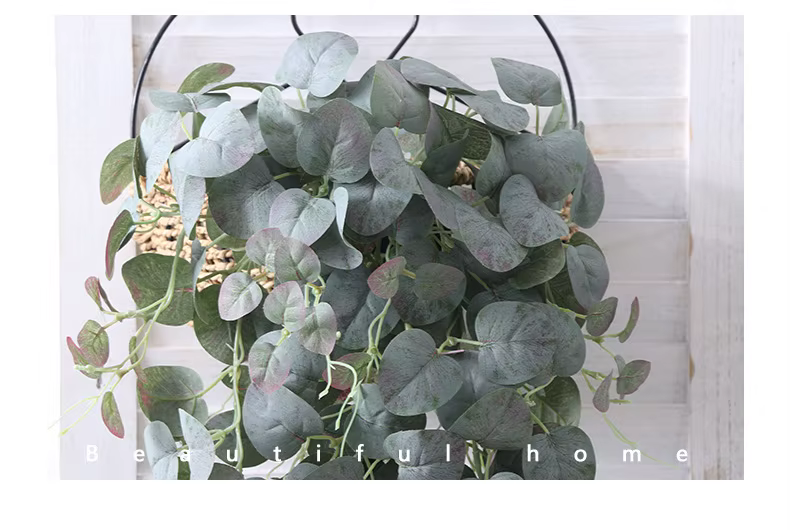 Plante artificielle d'eucalyptus en soie et rotin