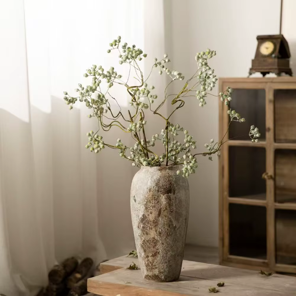 Vase en céramique hydroponique de style Wabi-Sabi