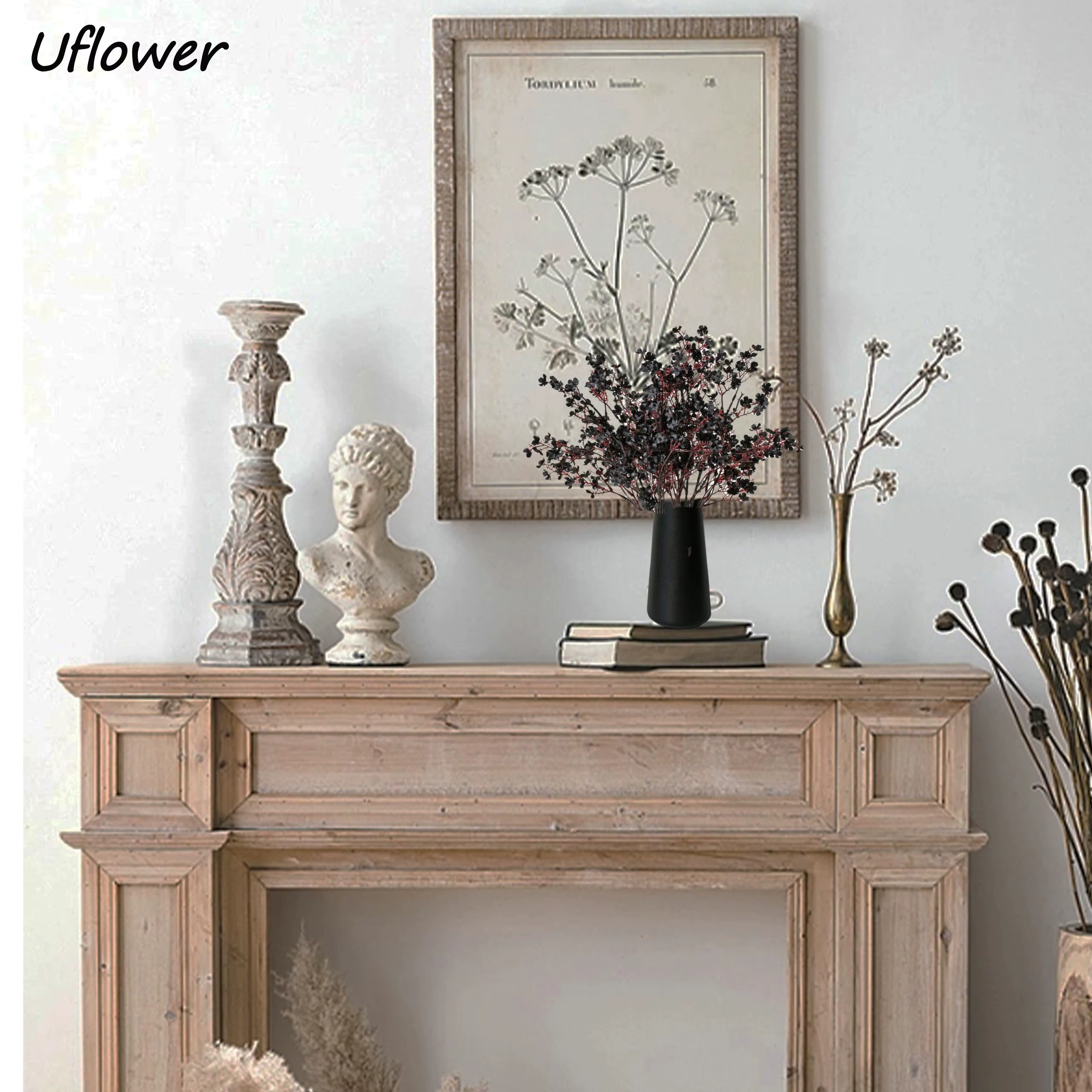 Fleurs artificielles noires