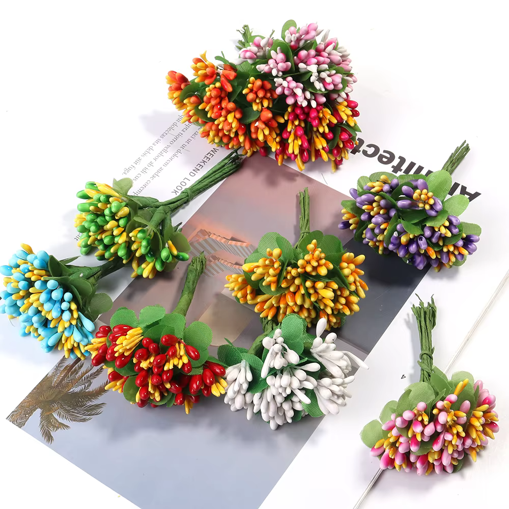 Bouquet de fleurs artificielles en rotin