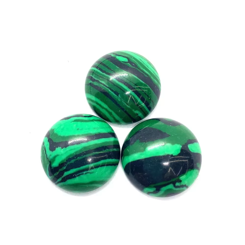 Perles de Cabochon rondes en pierre naturelle Malachite, sans trou, adaptées au bricolage, pendentifs, bagues, boucles d'oreilles, Bracelet, bijoux