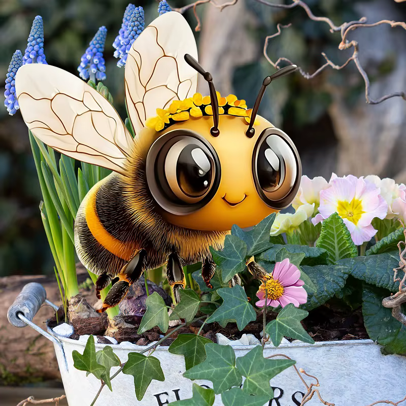 Plante en pot de jardin de dessin animé
