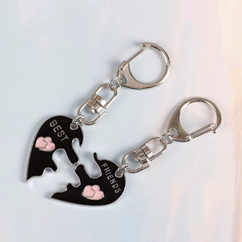 Ensemble de 2 pendentifs porte-clés pour meilleurs amis, porte-clés pour sac à dos homme et femme, breloque pour sac femme, accessoires de bijoux, cadeaux