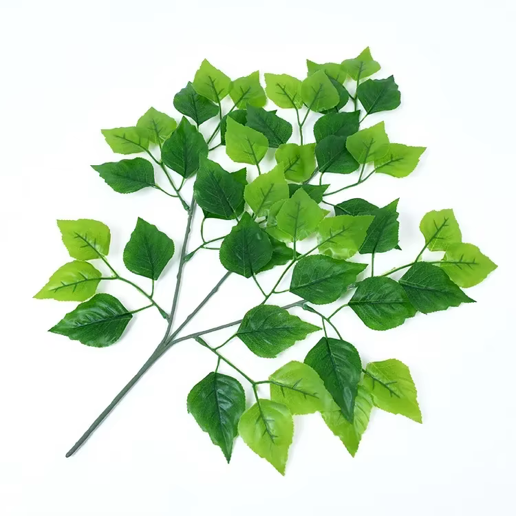 12 pièces de feuilles de bouleau artificielles