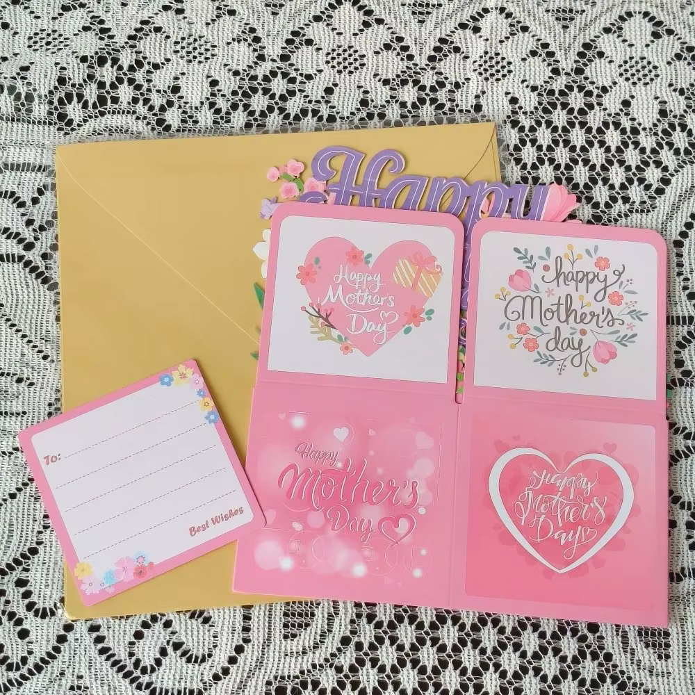 Cartes de Vœux 3D Universelles pour la Fête des Mères : Bouquet Floral Doux