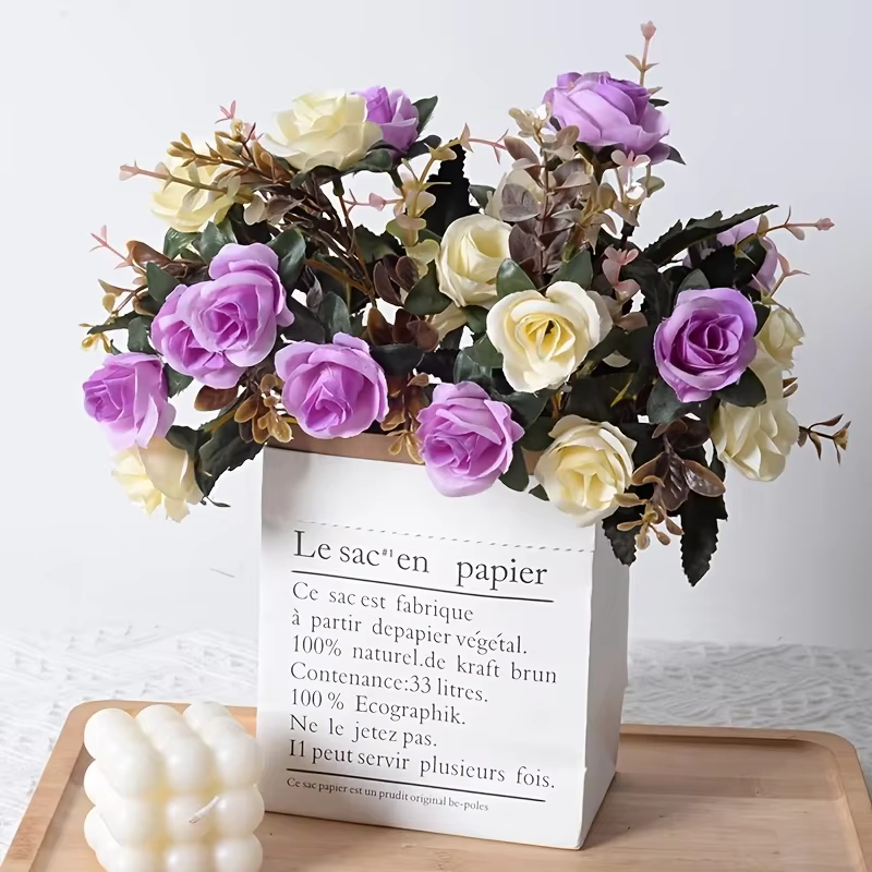 12 têtes de roses artificielles
