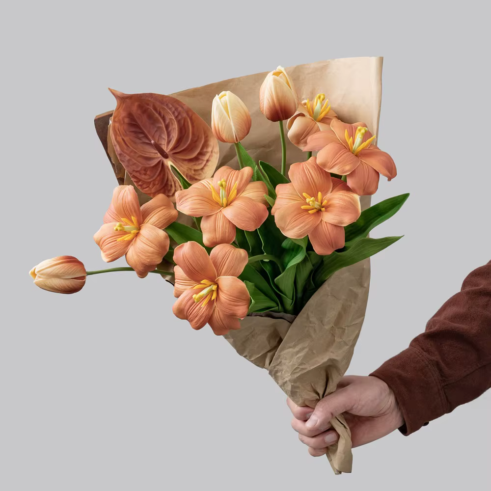Bouquet de fleurs artificielles en PU Anthurium