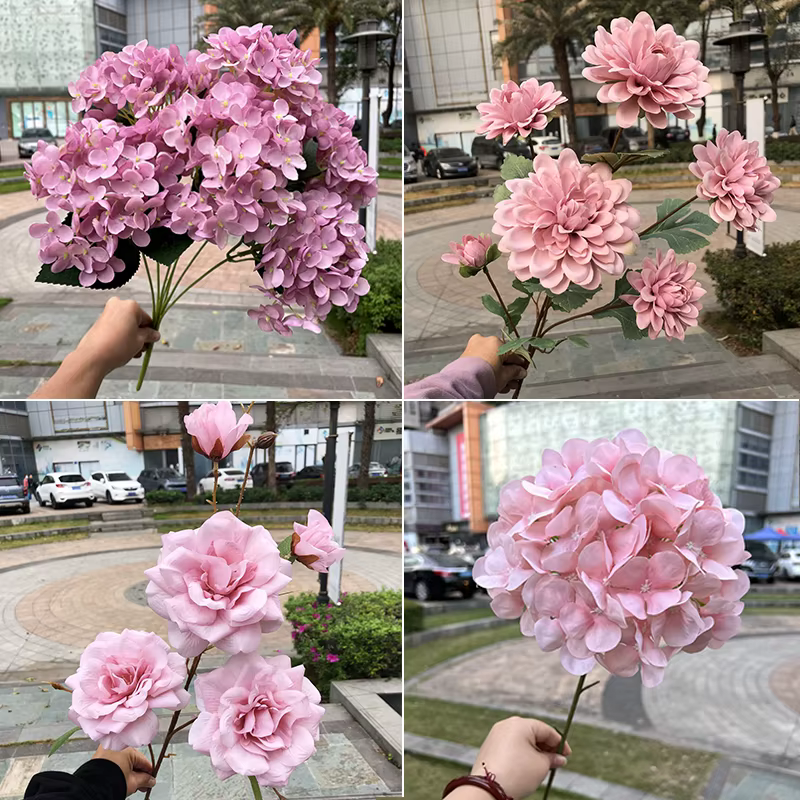 Plante artificielle d'hortensia en soie