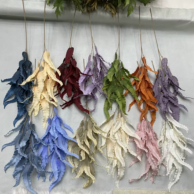 Plantes vertes artificielles en tissu brossé