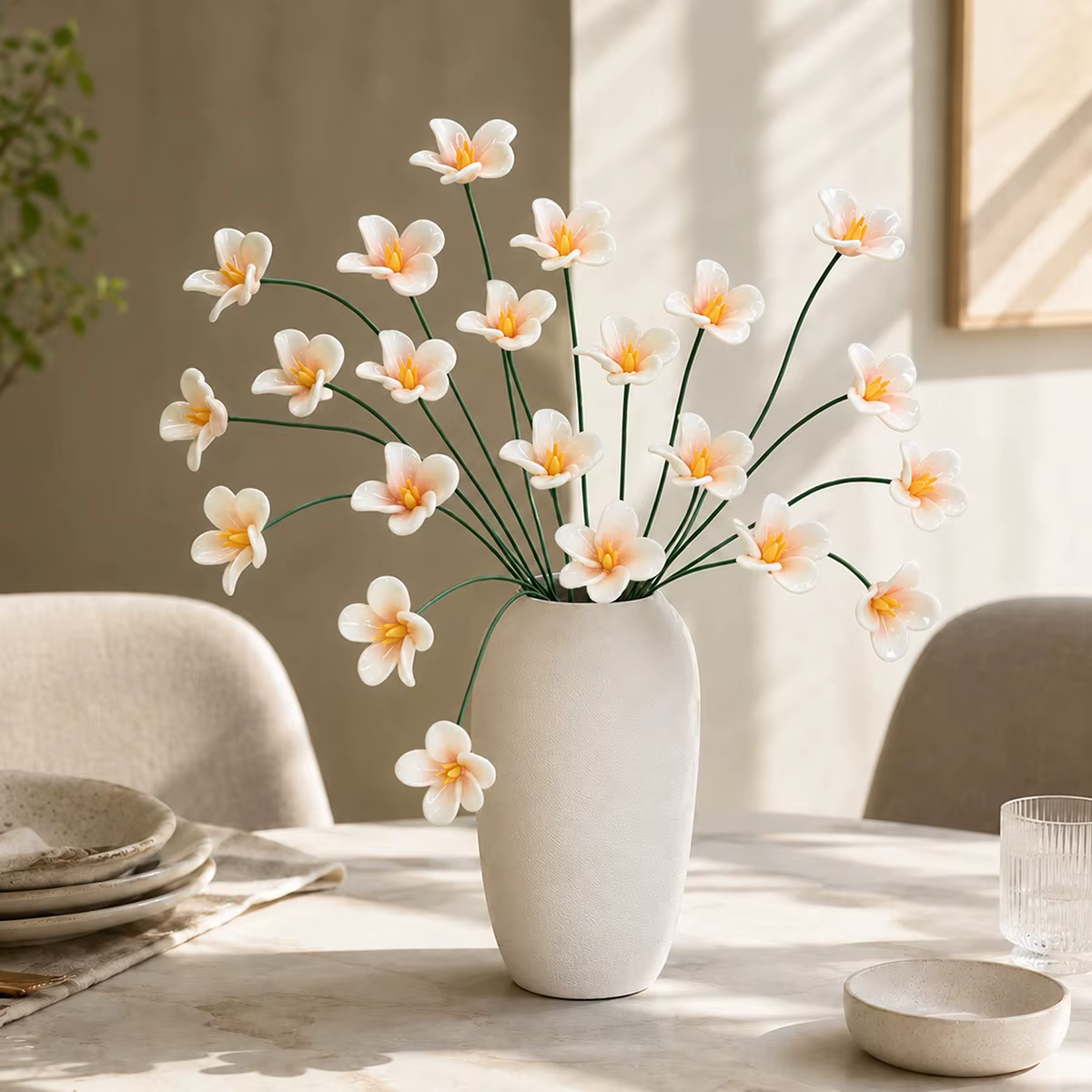 8 fleurs en céramique pour la décoration de la maison