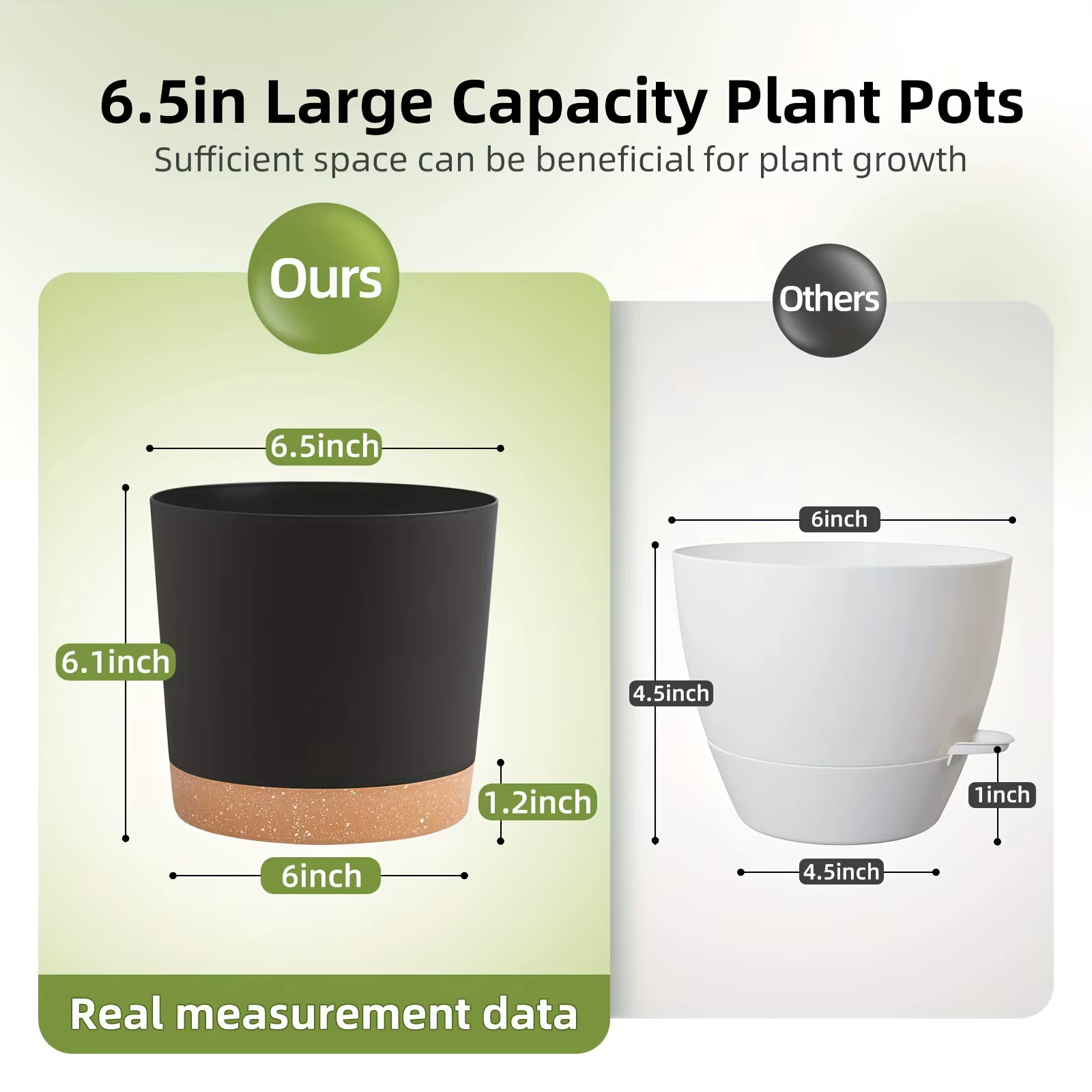 Lot de 2 pots de fleurs ronds de 6
