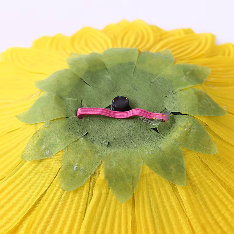 Fleur jaune de tournesol artificielle en soie de grande taille