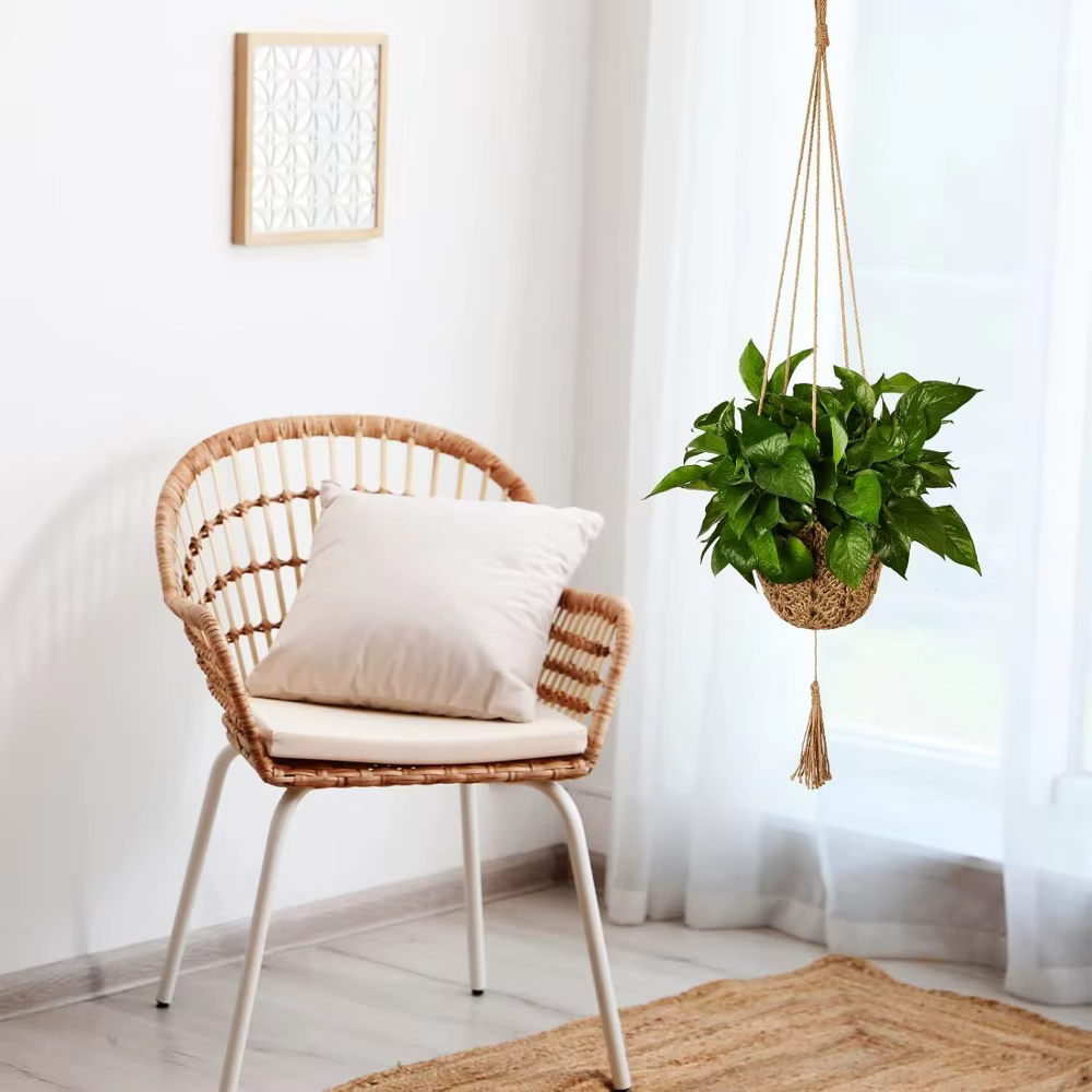 Pot de fleur en macramé fait à la main