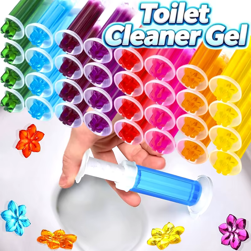 Gel nettoyant WC en tube à presser, parfum floral, désodorisant, assainisseur d'air pour cuvette de toilettes, kit de tampons de gel nettoyant colorés