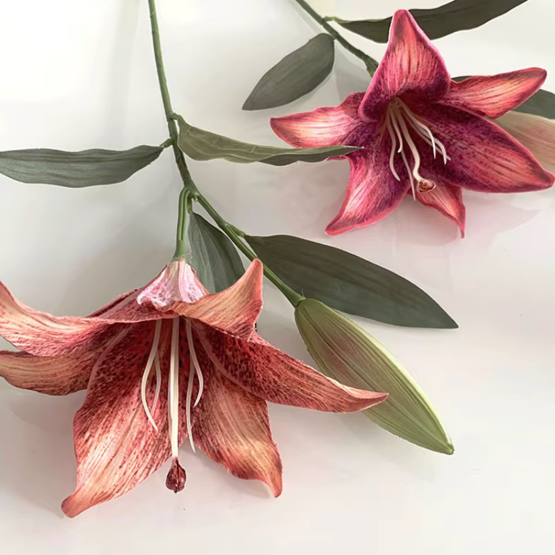 Fleur Artificielle de Lys à 2 Têtes