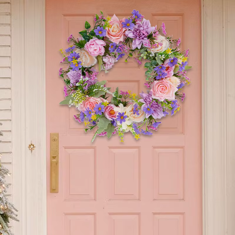Couronne de fleurs artificielles
