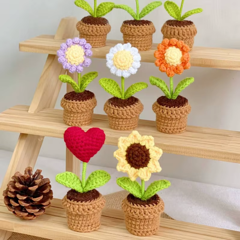 Fleurs au crochet faites main