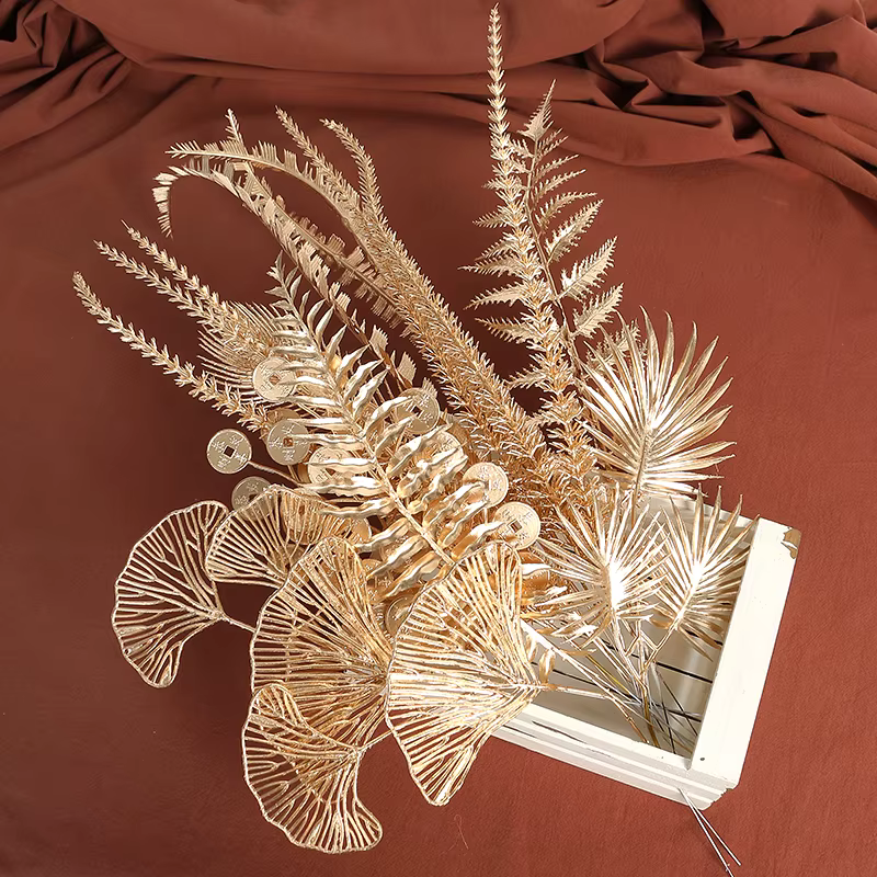 Plantes Artificielles Dorées pour Décoration de Maison