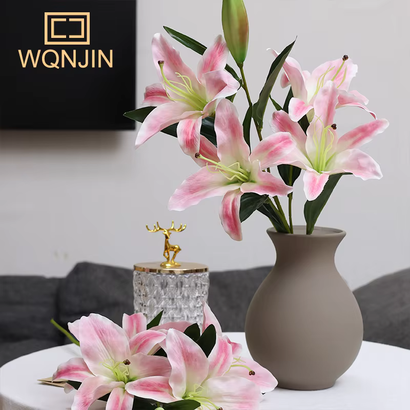 Bouquet de fleurs artificielles de faux lys