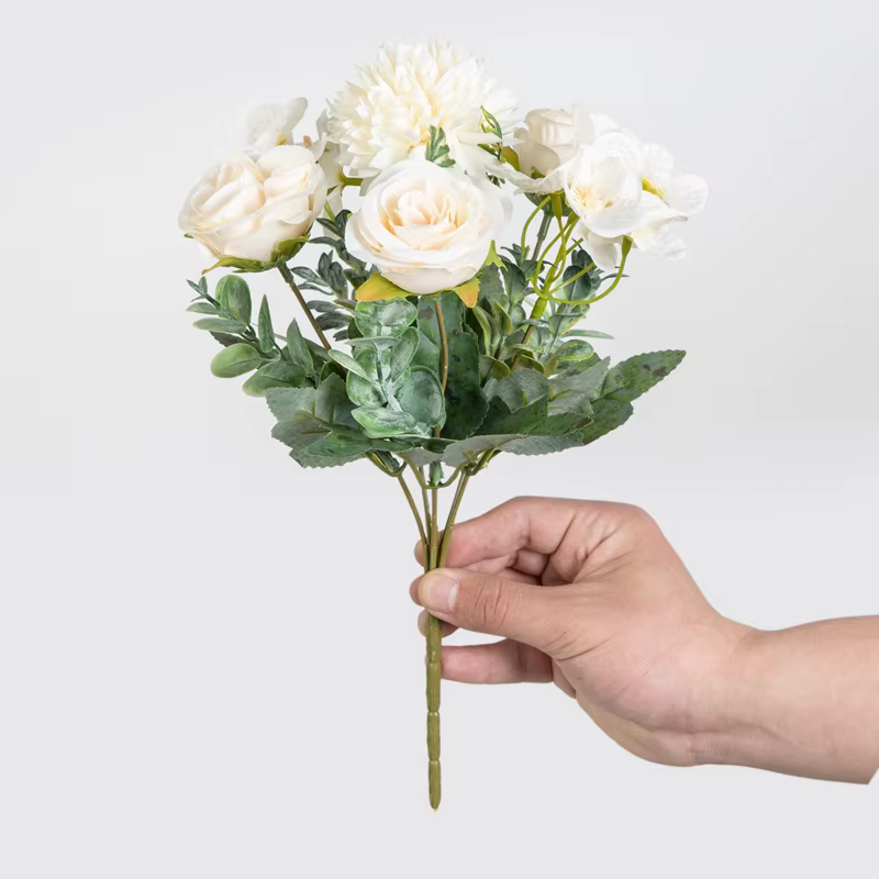 Fleur artificielle Rose chrysanthème soie bouquet de mariée mariage extérieur jardin arc saint valentin maison vase table bricolage cadeau décor
