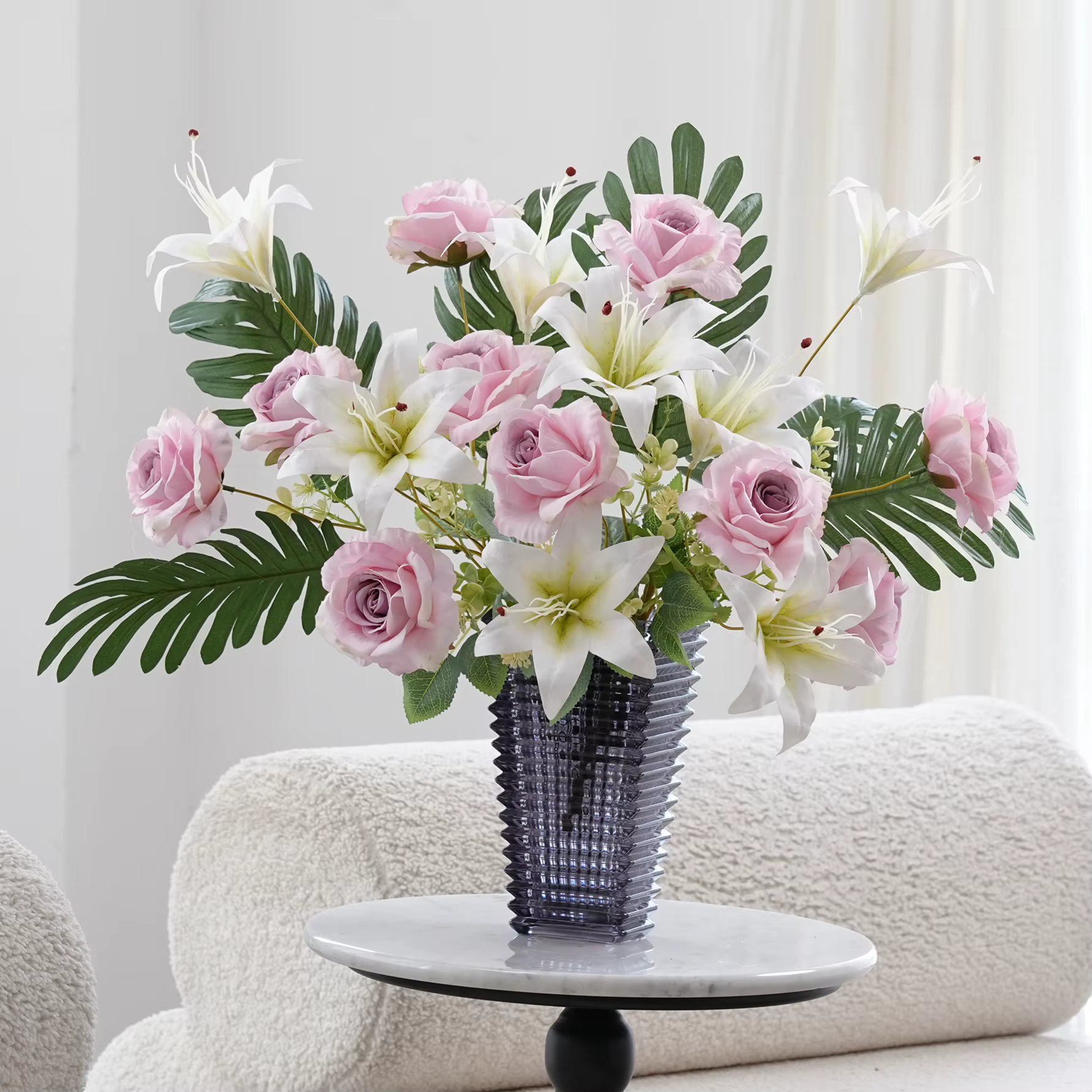 H2025 Bouquet de fleurs artificielles en soie de 1