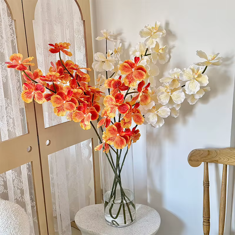 Fleur artificielle de Cymbidium Phalaenopsis de 94 cm de qualité supérieure pour la décoration d'hôtels