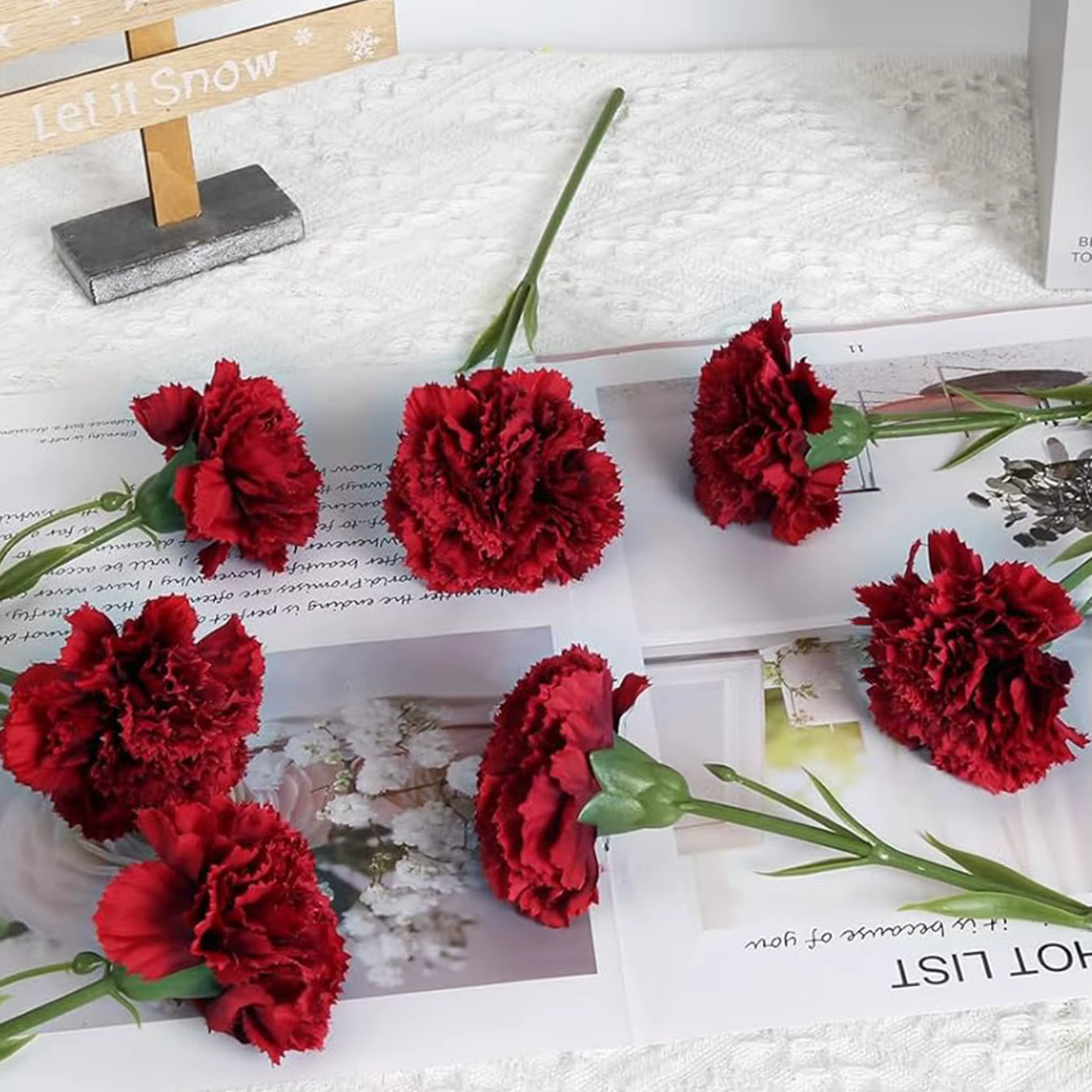 Lot de 5 fleurs artificielles en soie pas chères