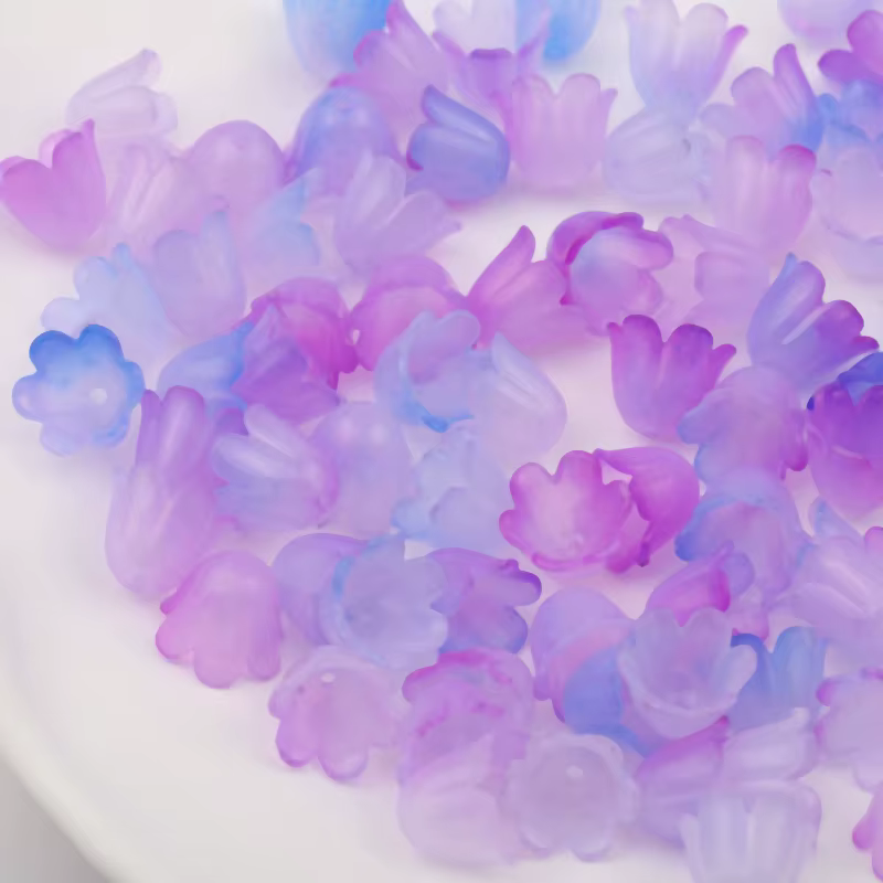 Perles de Verre Colorées en Forme de Fleur de Bellflower pour Bijoux, Accessoires de Bricolage, Faits à la Main, Trompent, 100 Pièces