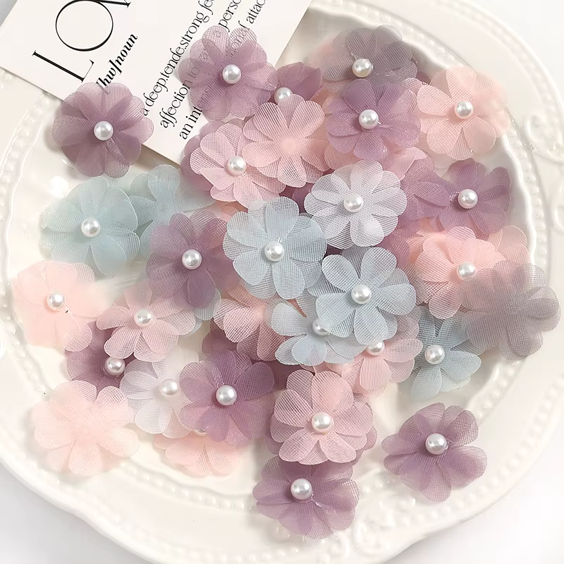 Fleurs artificielles en perles de 3CM