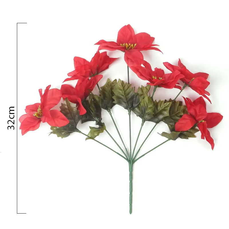 Bouquet de fleurs de noël 32cm