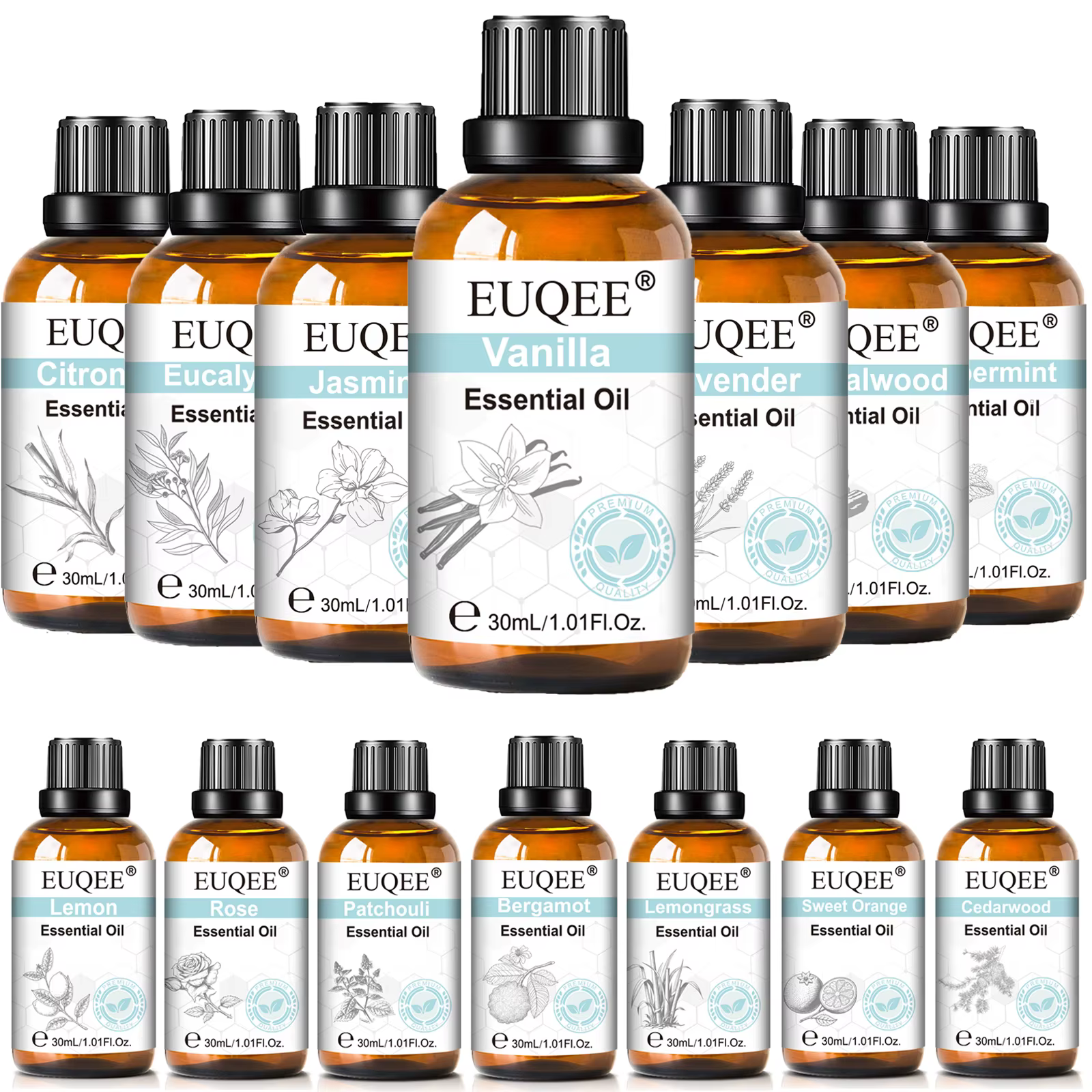 Huile essentielle Pure de 30ML, vanille, lavande, menthe, Rose, pour aromathérapie, humidificateur, bougie parfumée, encens, patchouli, huile parfumée