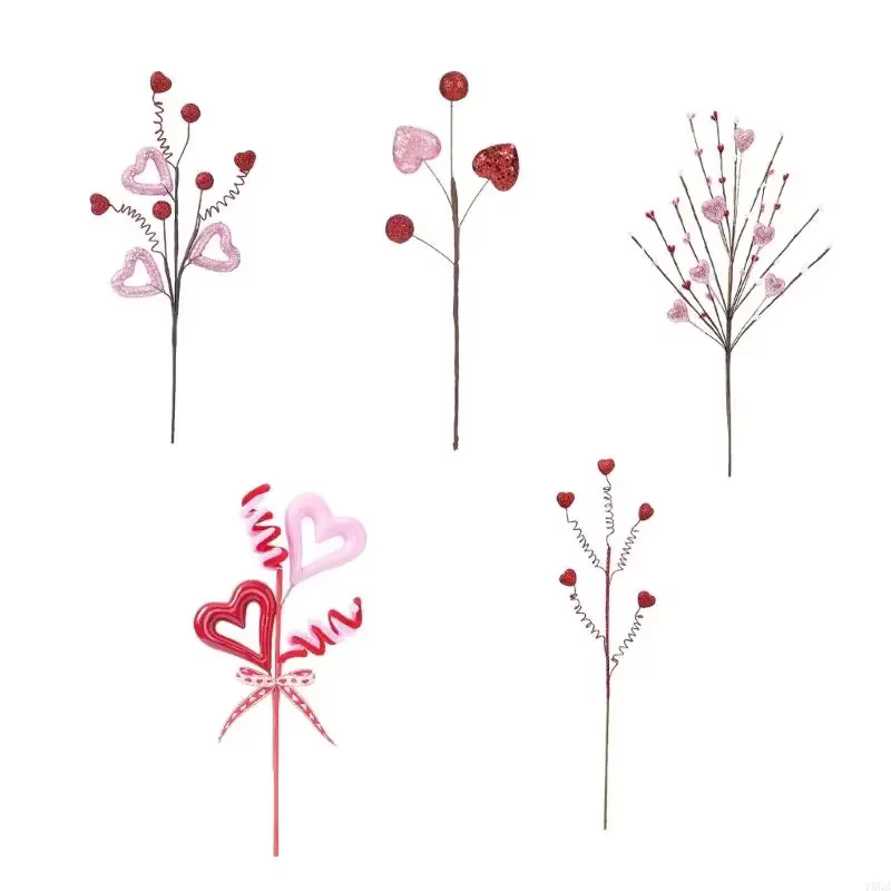 Fleur artificielle décorative avec des motifs cœur