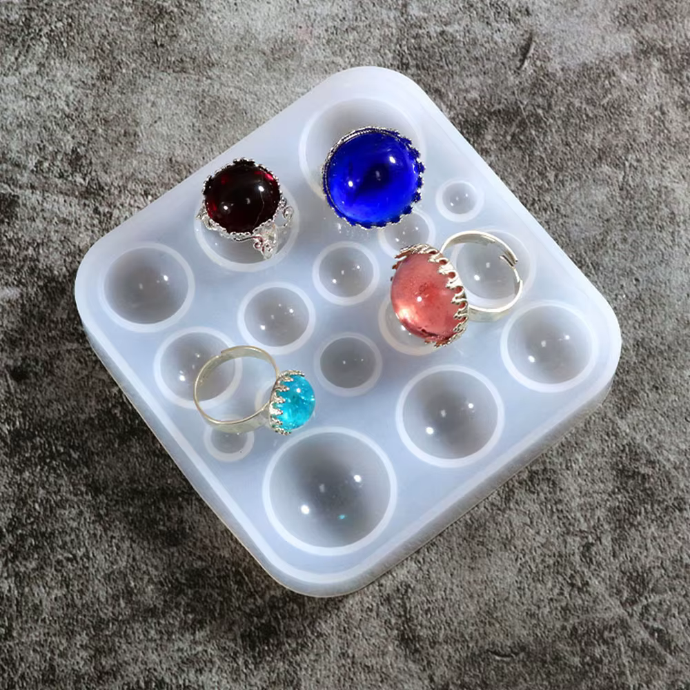 Moule rond en résine de silicone pour pendentif d'élection de cabochon, outil fait à la main exécutif, moules en cristal, fournitures de bijoux