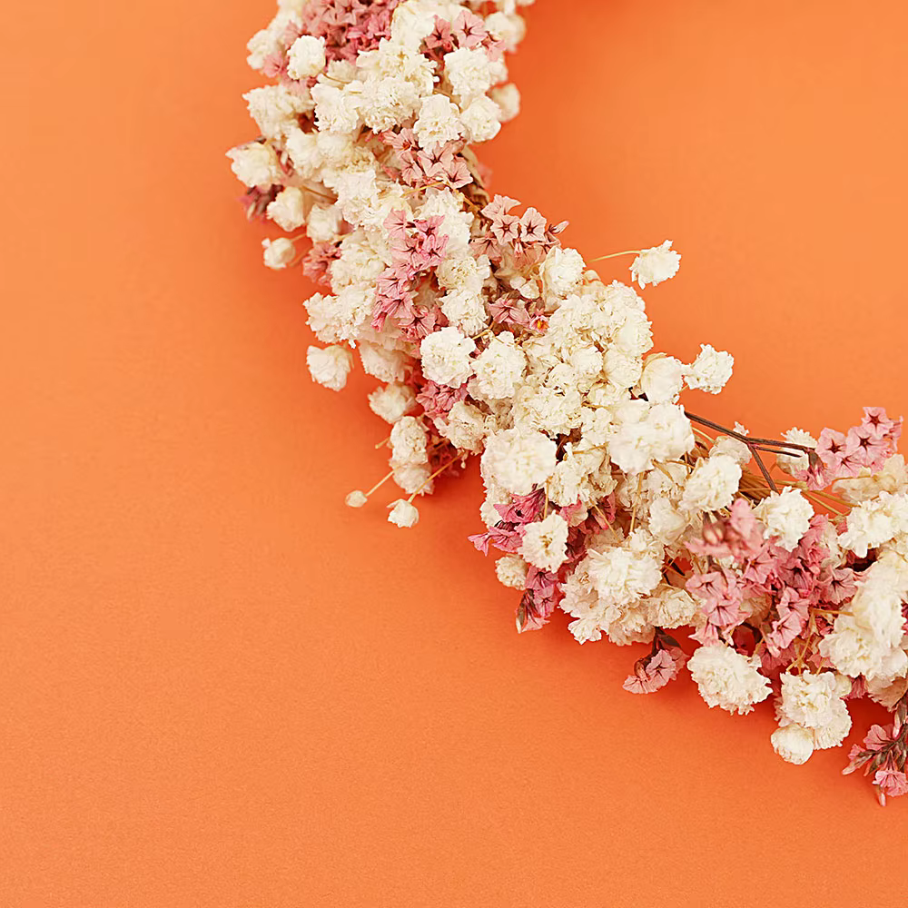 Couronne de fleurs séchées à la main