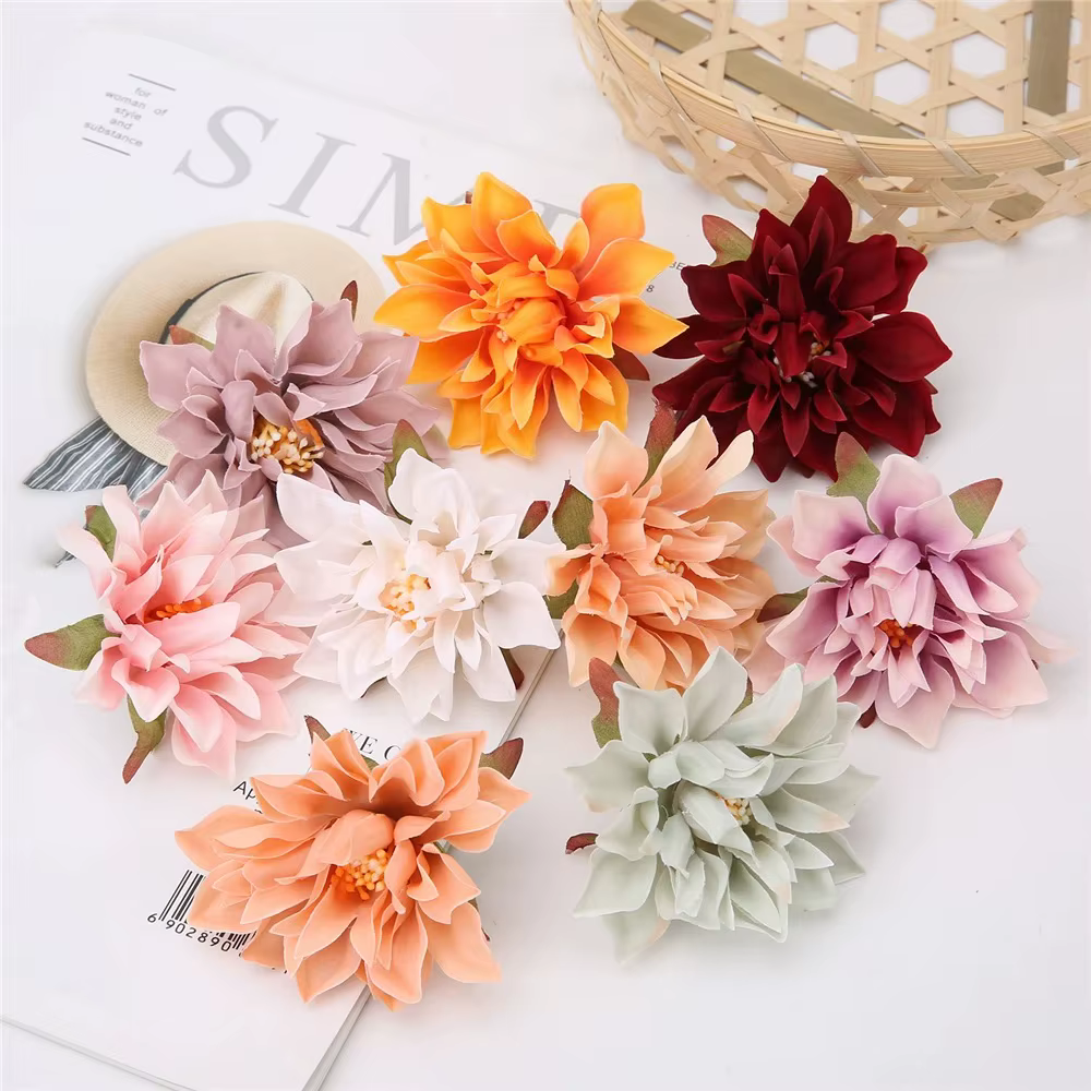 Têtes de fleurs de dahlia artificielles