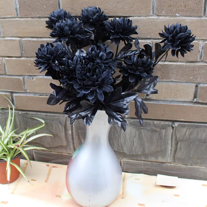 Branche de fleur artificielle Dahlia noire Bourgogne