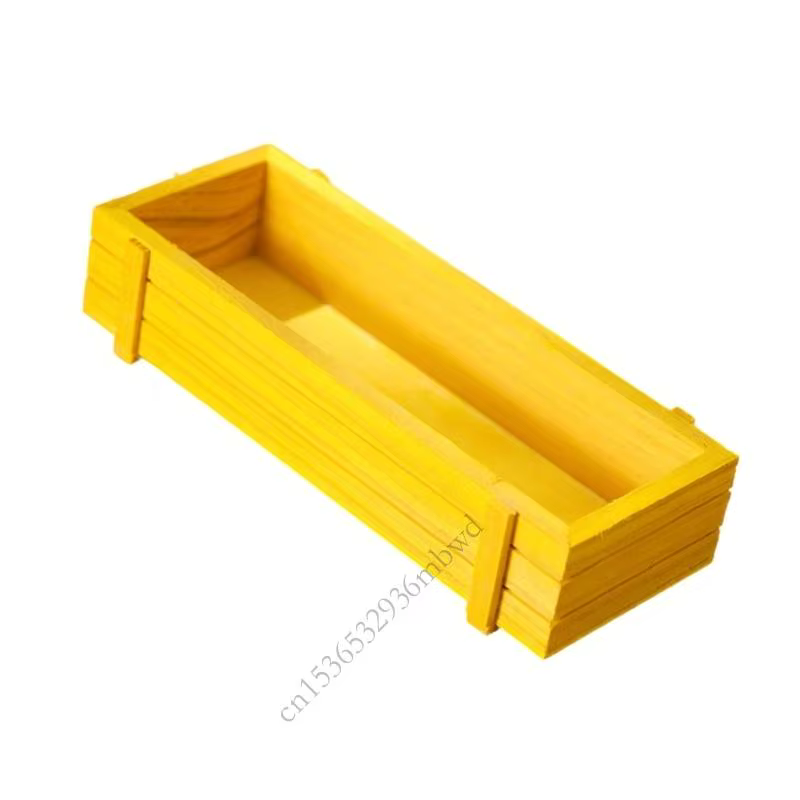 K43D Pot fleur en bois naturel durable avec trous flux d'air idéal pour les herbes cacti faciles à déplacer décoration
