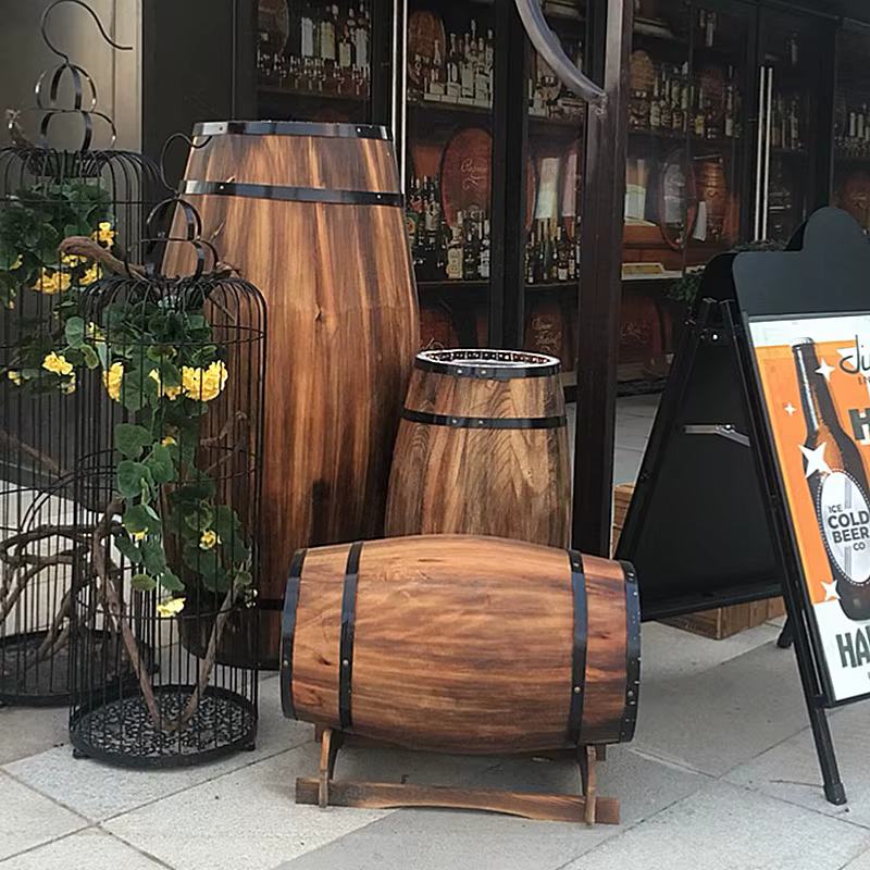 Décor rustique de baril de vin