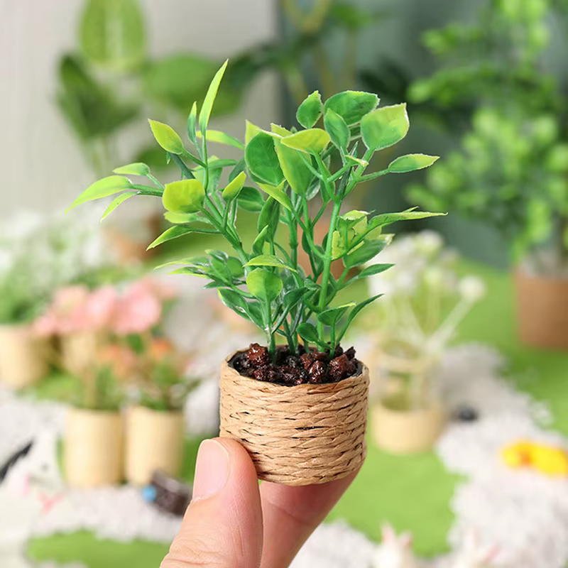Mini arbre Miniature en Pot pour maison de poupée 1:12