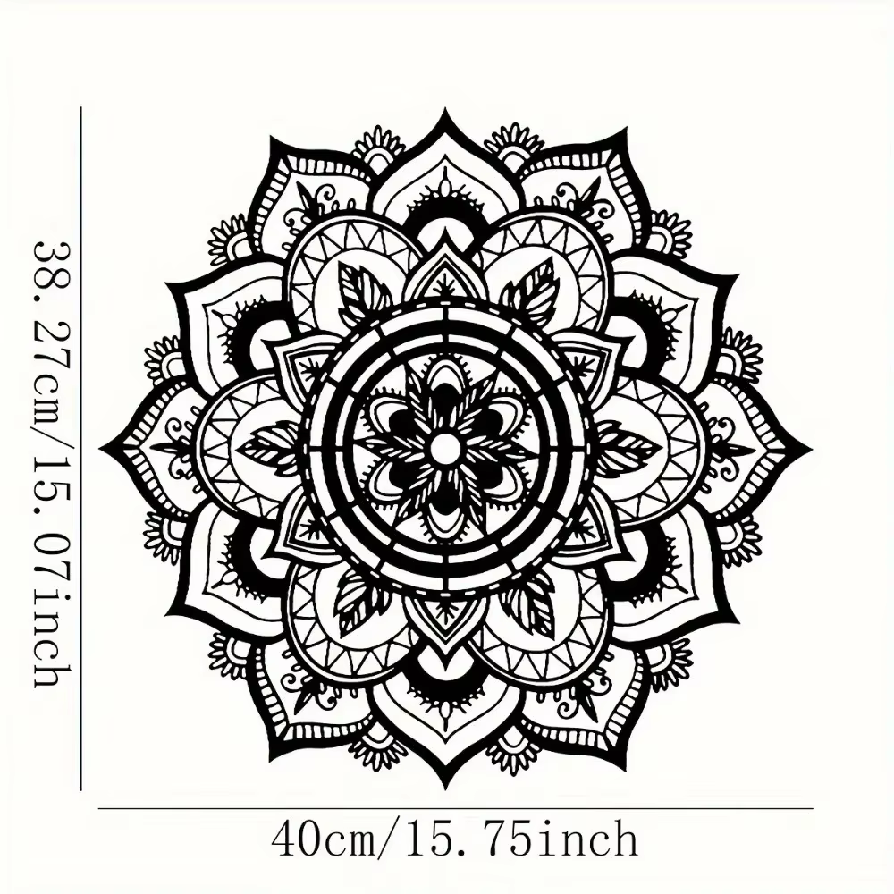 Décoration murale en métal Mandala Bohème Fleur de Lotus Zen pour la maison