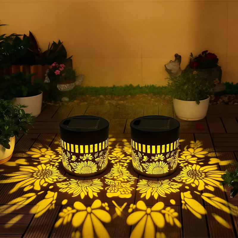Projecteur Solaire Mandala Tournesol, Lumière Murale Extérieure pour Décoration de Jardin, Éclairage Paysager pour Patio, Jardin, Propriété, Porche, Cour