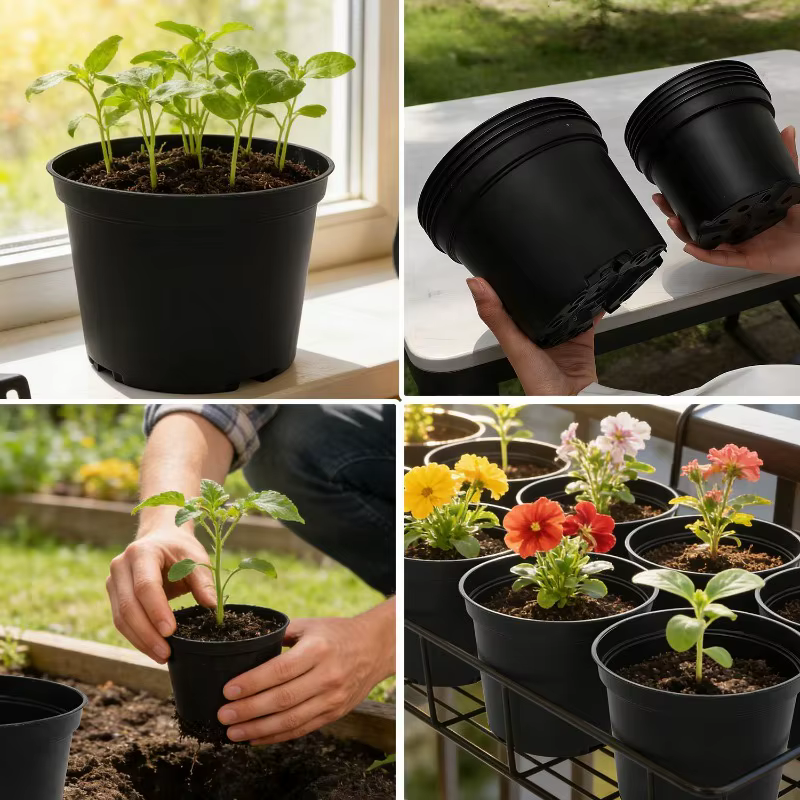 Pots de pépinière en plastique réutilisables pour plantes