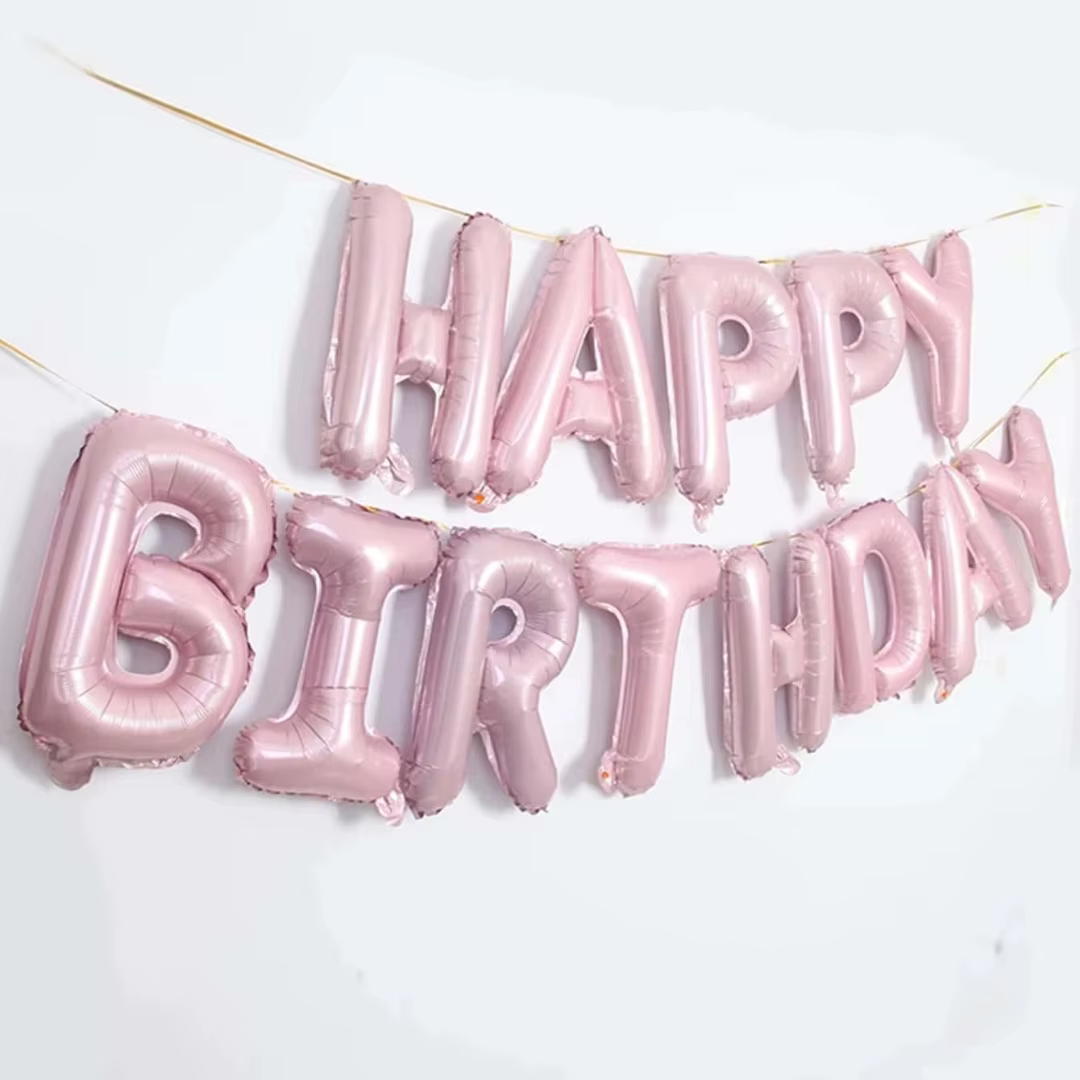 Ballons joyeux anniversaire de 16 pouces, en aluminium rose et bleu, fournitures de décoration de fête d'anniversaire, accessoires de bricolage pour la maison