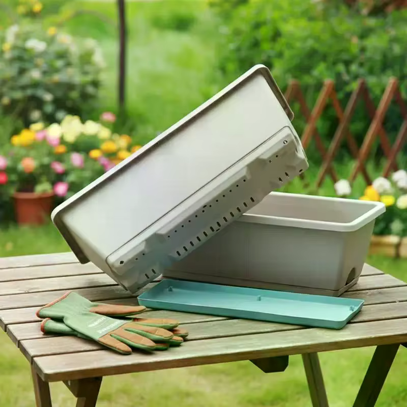Pot de fleurs auto-absorbant pour culture de légumes d'intérieur avec trou de drainage et corde absorbante