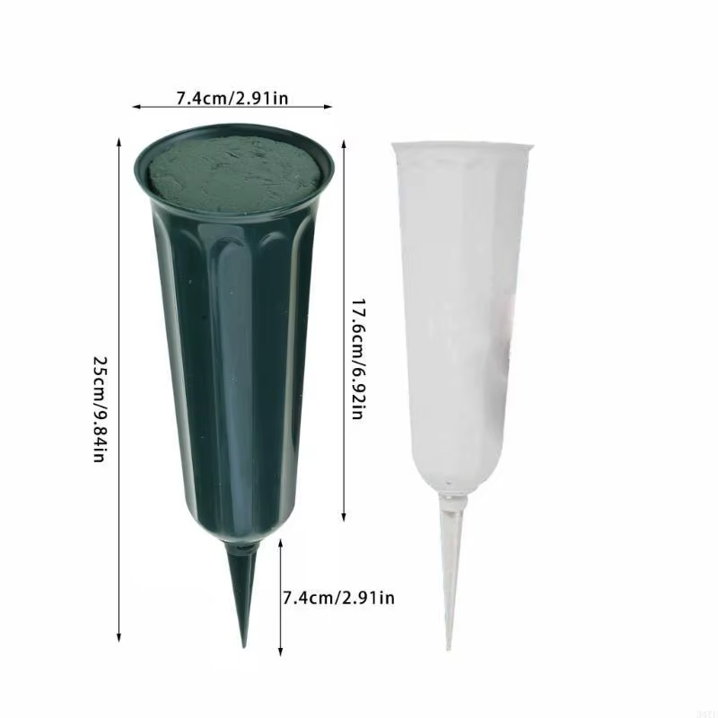 2PCS Vases cimetière extérieur pour fleurs